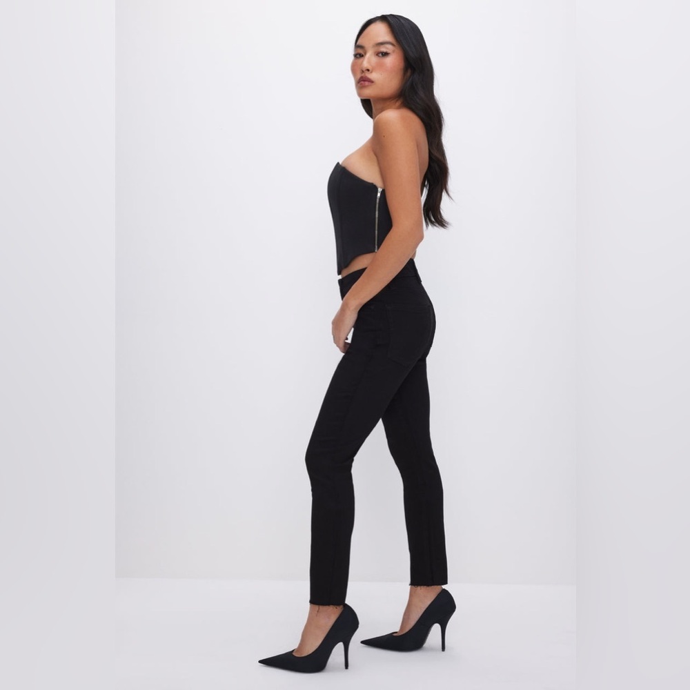 Good American Good Petite Skinny Jeans Black